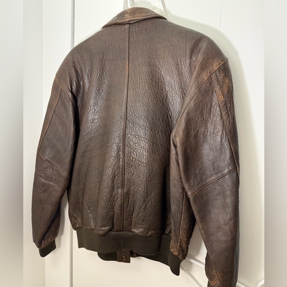 Vintage Adventure Leather Bomber Jacket Medium - Picture 4 of 8